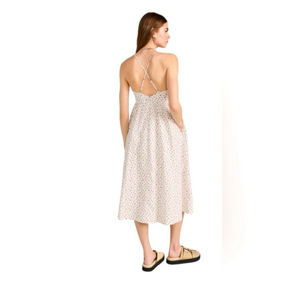 Madewell Alexa Bodice Button Down Midi Dress Dainty Floral Sz 2 Crisscross Back - Picture 4 of 13